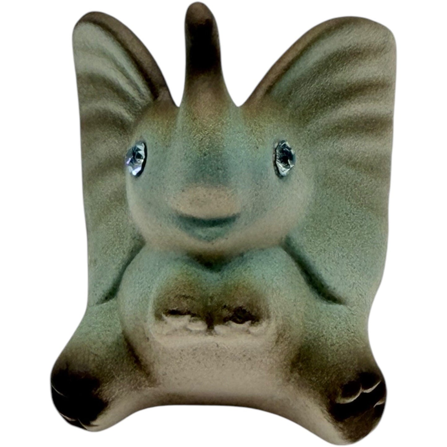 Elephant Figurine Rhinestone Eyes Home Decor Shelf Sitter Statue Cute