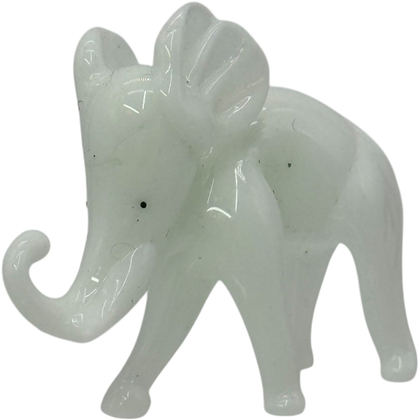 Glass Elephant Figurine, Hand Blown Art Glass, Animal Collectible, Small