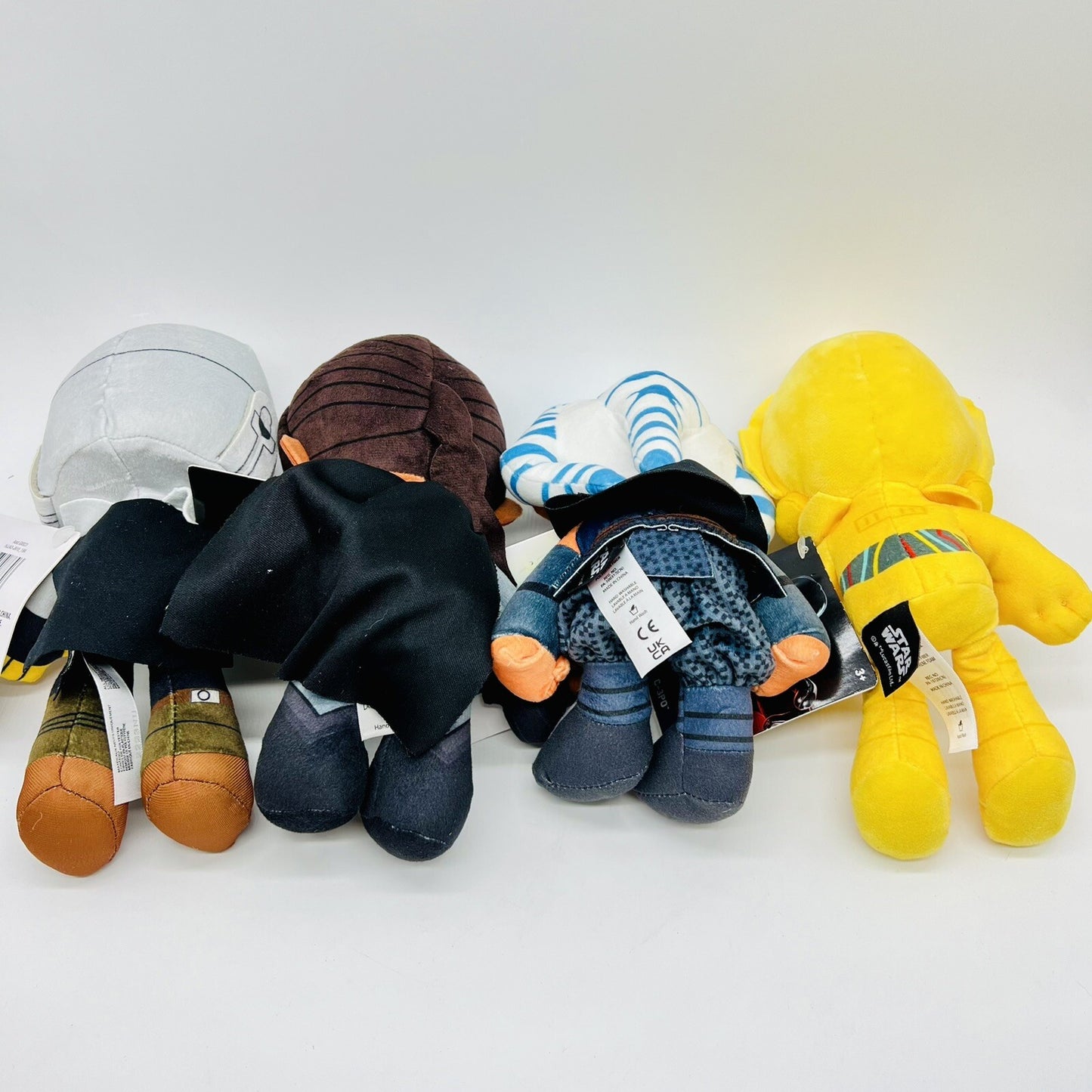 Star Wars Plush Lot of 4 – Ahsoka, C-3PO, Obi-Wan, Mando – 8" Dolls