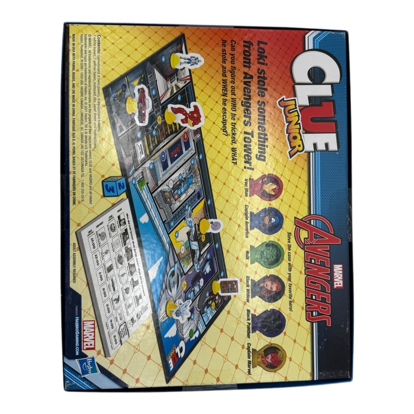 Clue Junior Marvel Avengers Loki's Big Trick Hasbro Gaming Ages 5+ 2021