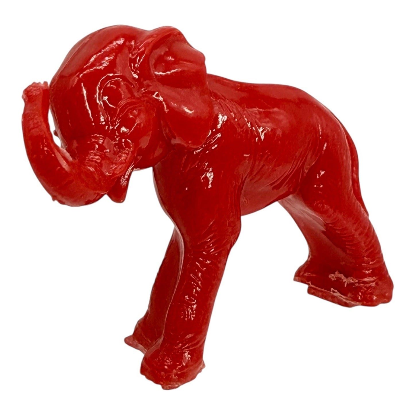 Red Elephant Figurine Statue Animal Collectible Home Decor Display Small