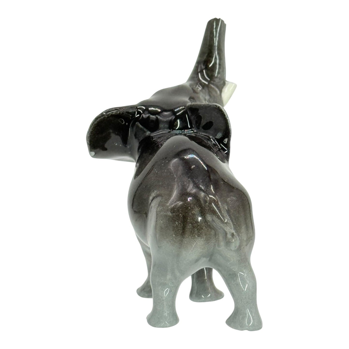Elephant Figurine Trunk Up Ceramic Animal Statue Decor Collectible Damaged