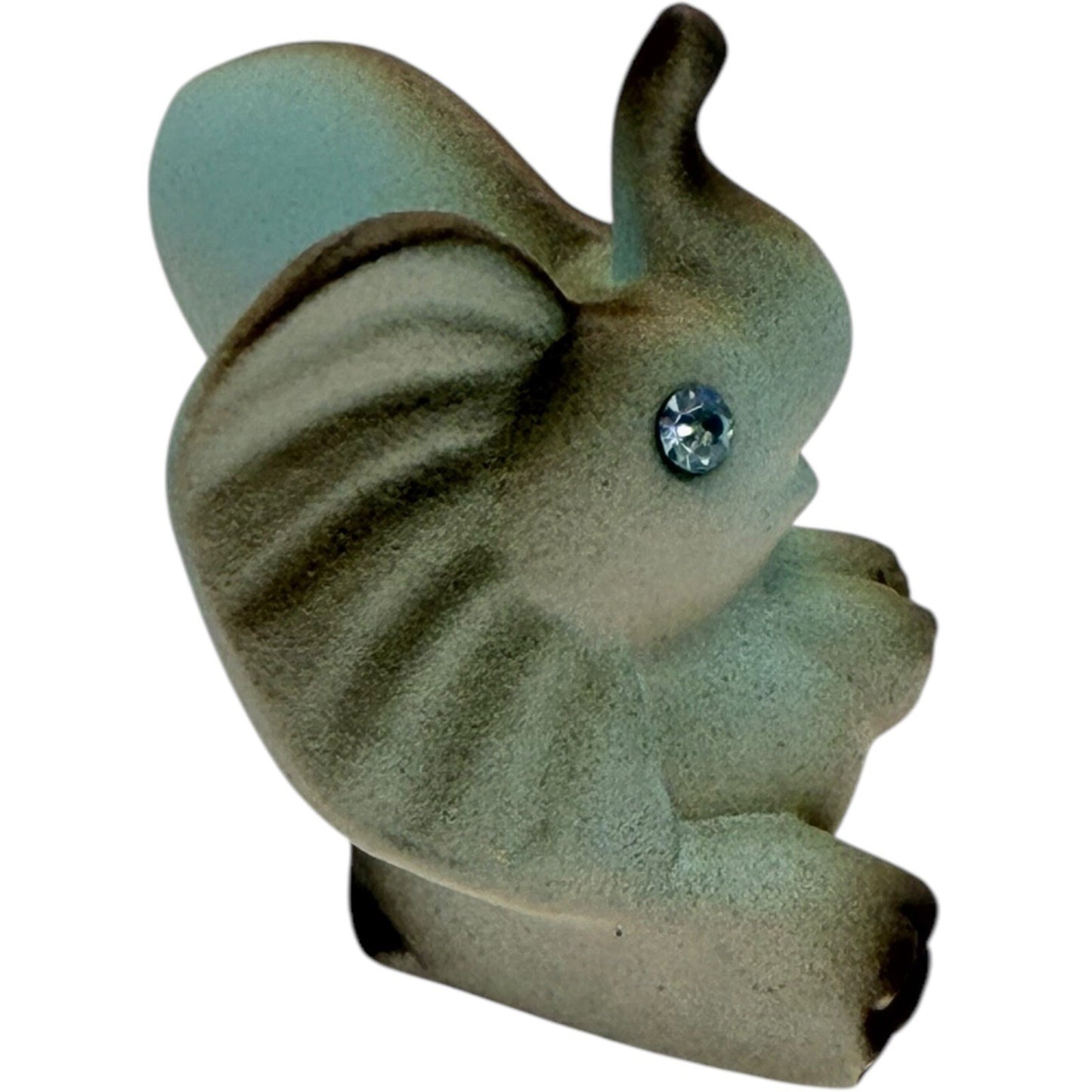 Elephant Figurine Rhinestone Eyes Home Decor Shelf Sitter Statue Cute
