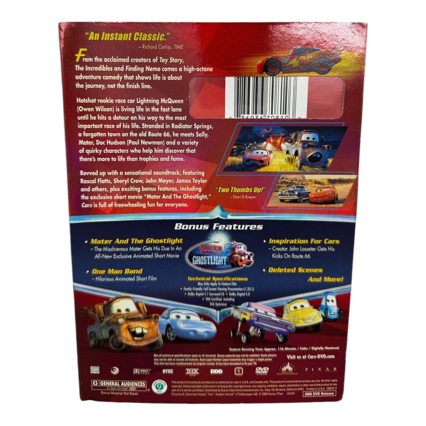 Disney Cars (DVD, 2006) Preowned