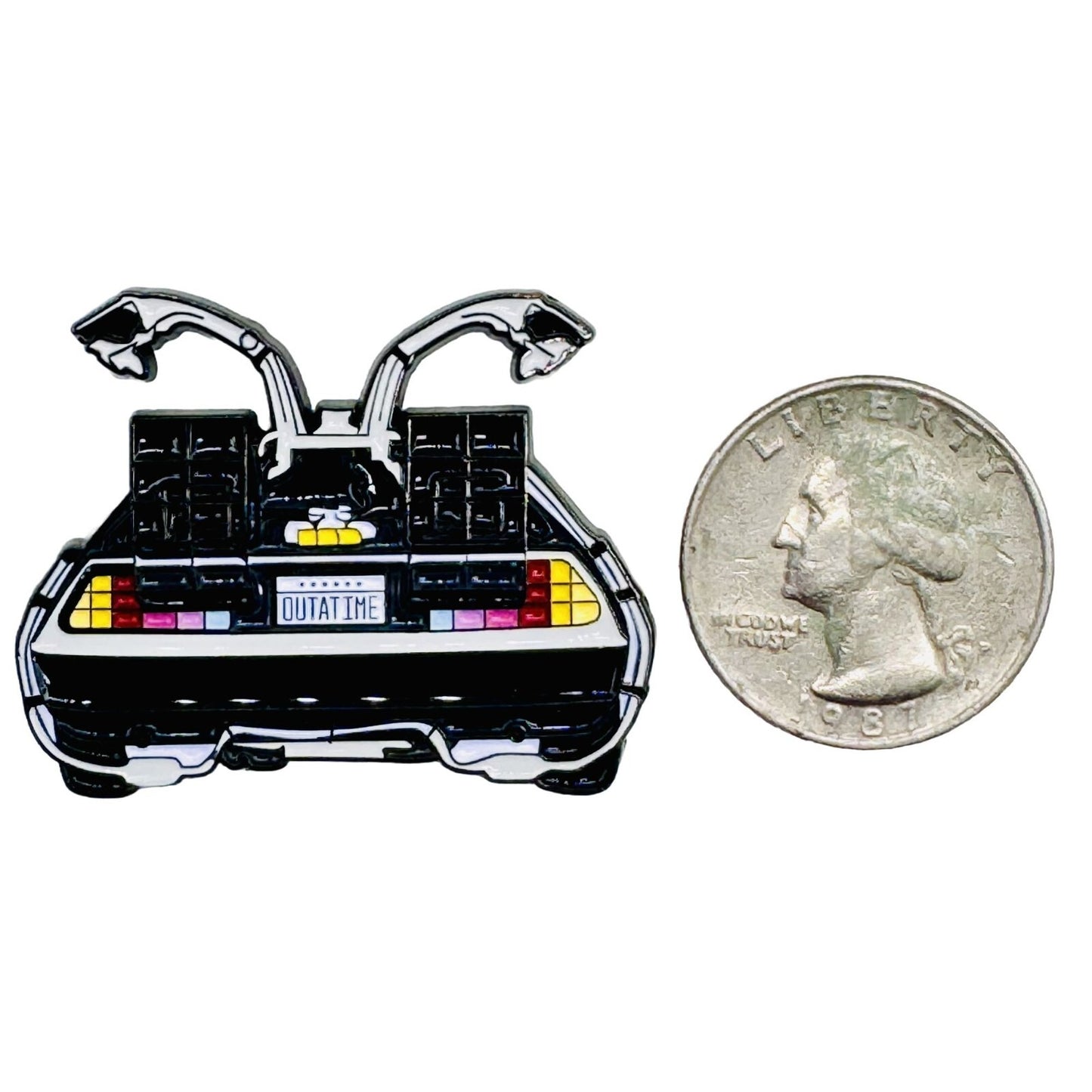 Back to the Future DeLorean Wings Open Enamel Pin