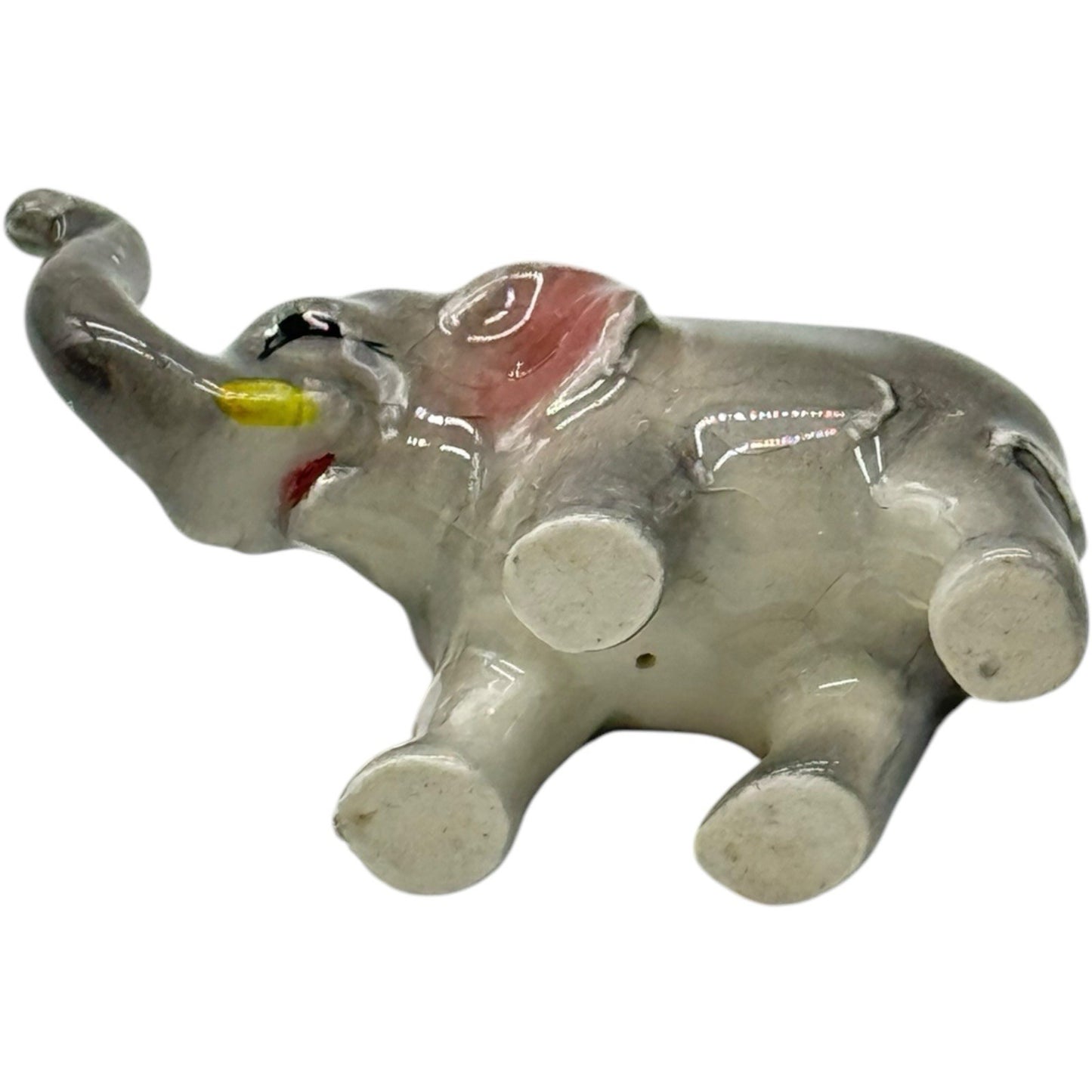 4 Vintage Ceramic Elephant Figurines - Porcelain Family Set - Made in Japan