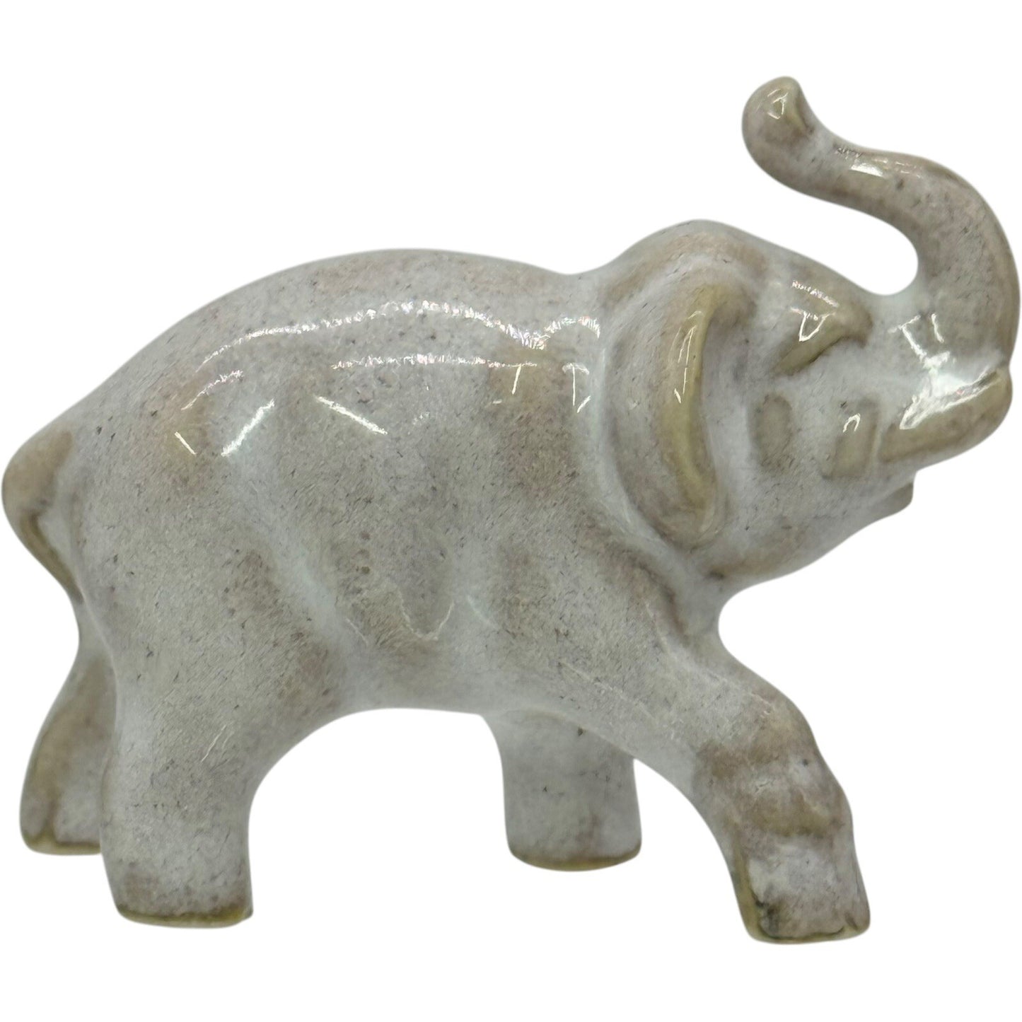 Elephant Figurine Ceramic Animal Statue Home Decor Collectible Small