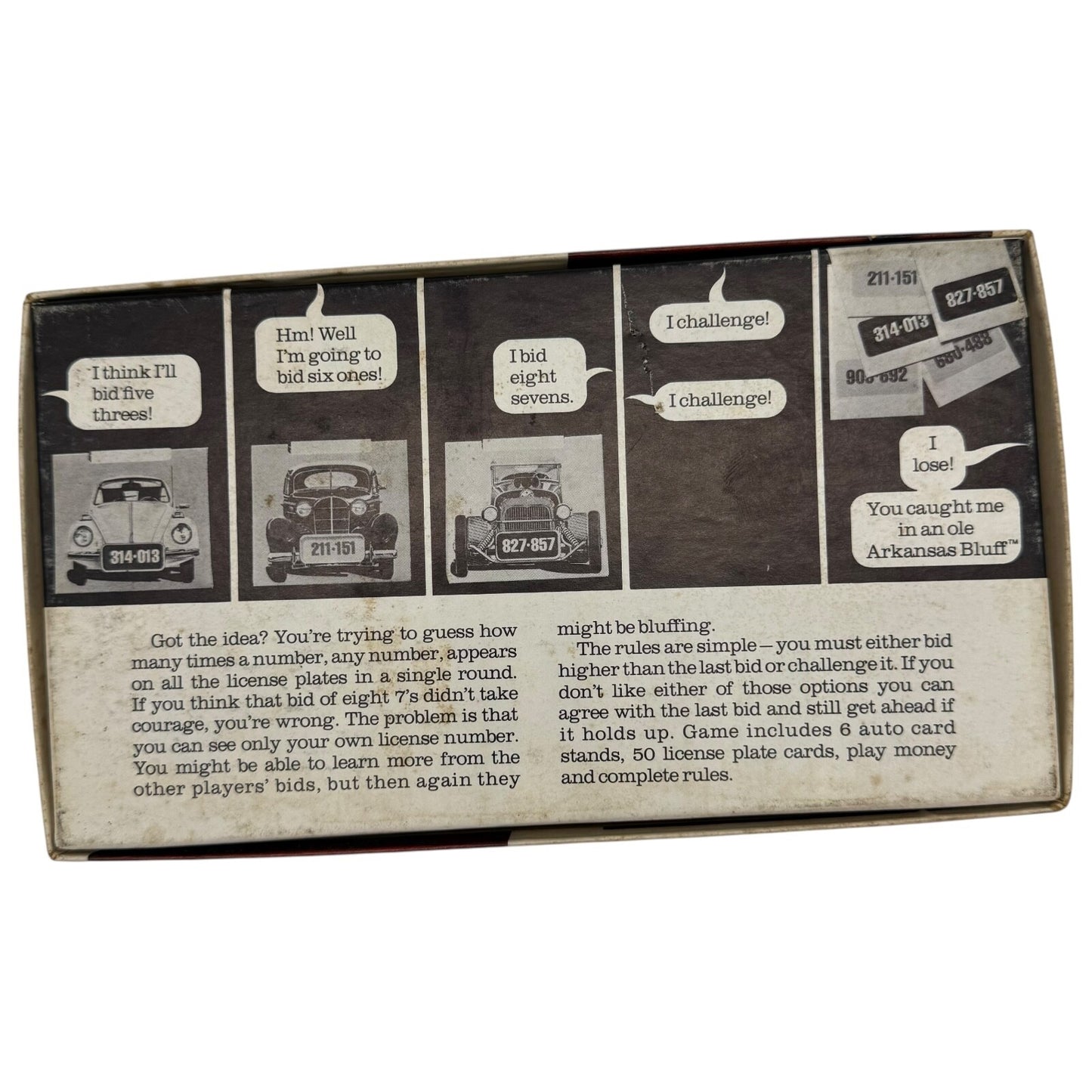 Arkansas Bluff Card Game 1975 Parker Brothers – Vintage USA License Plate Game