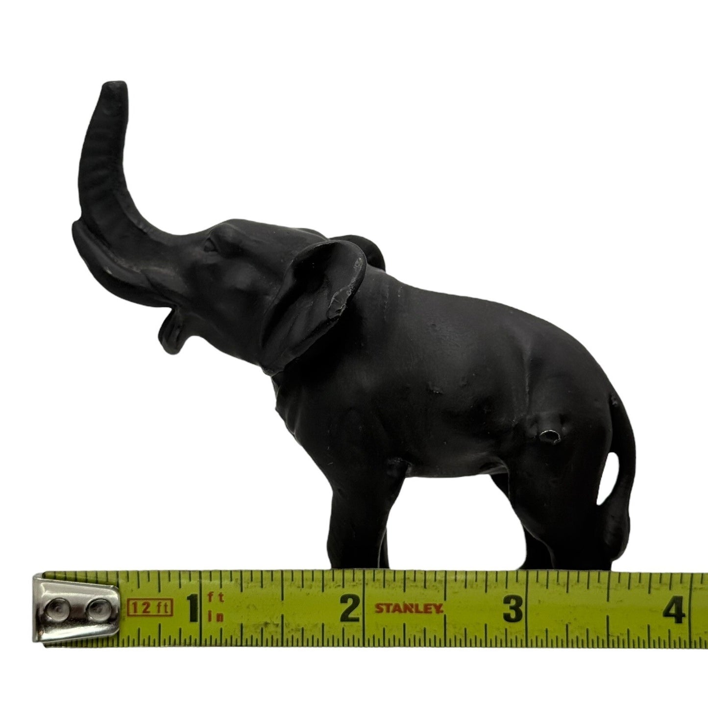 Elephant Statue Trunk Up Figurine Home Decor Good Luck Charm Black