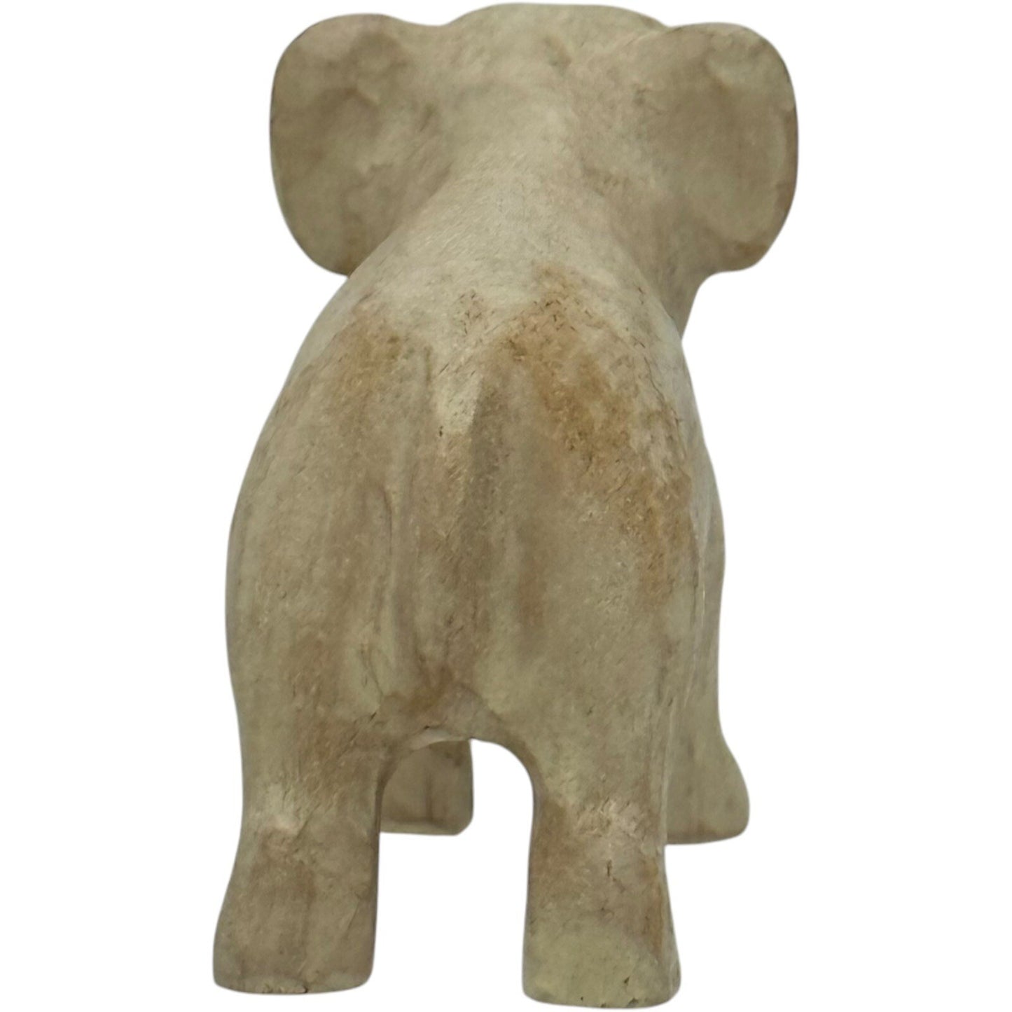 Wood Elephant Figurine Statue Animal Decor Accent Tabletop Shelf Display Cute