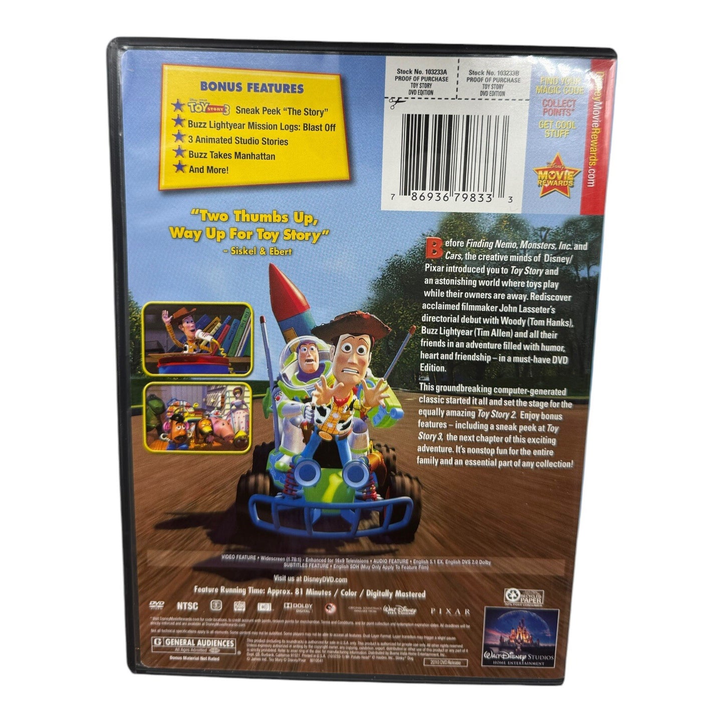 Toy Story And Toy Story 2 - Two DVD Lot