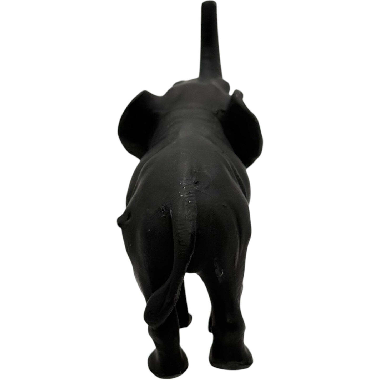 Elephant Statue Trunk Up Figurine Home Decor Good Luck Charm Black