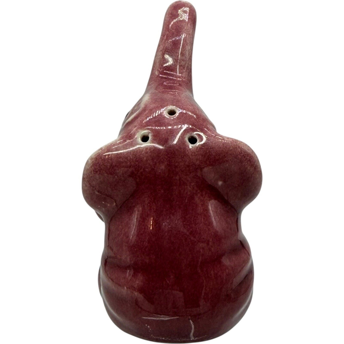 Ceramic Elephant Figurine Cute Trunk Up Good Luck Decor Accent Piece