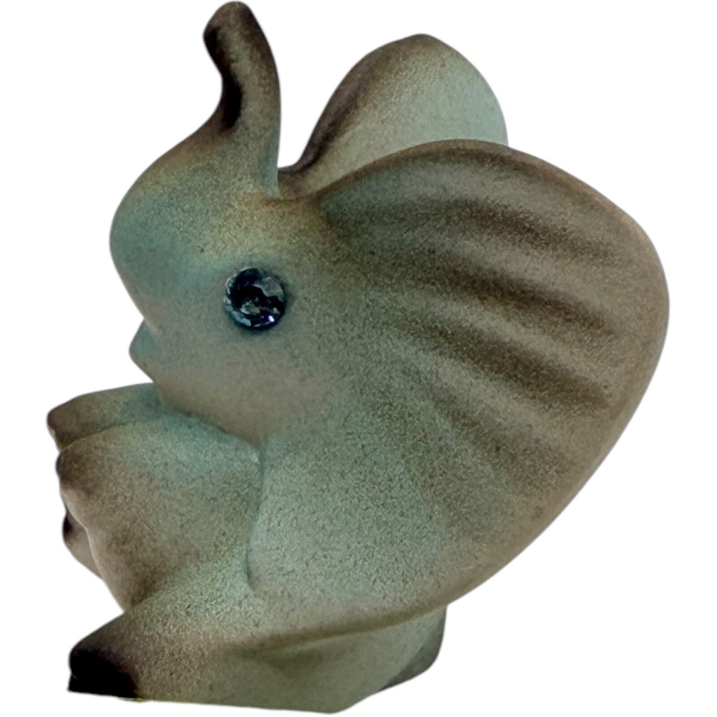 Elephant Figurine Rhinestone Eyes Home Decor Shelf Sitter Statue Cute