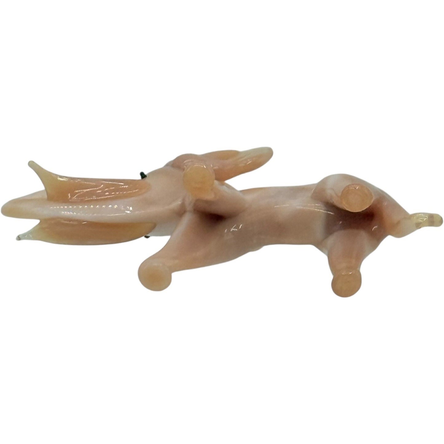 Elephant Figurine Blown Glass Art Glass Peach Swirl Collectible Decor