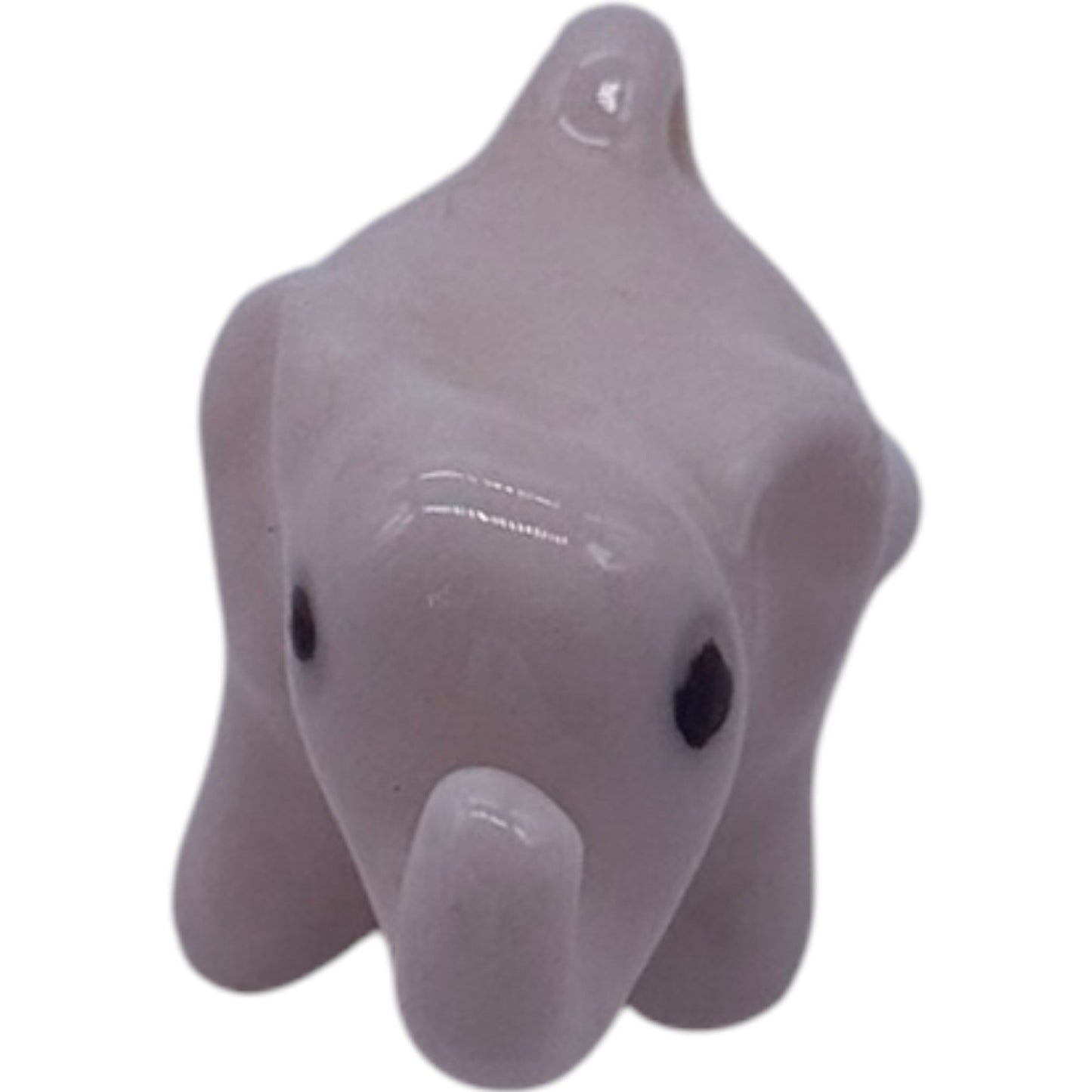 Vtg Miniature Pale Pink Ceramic Elephant Figurines - Family Set of 2 Germany