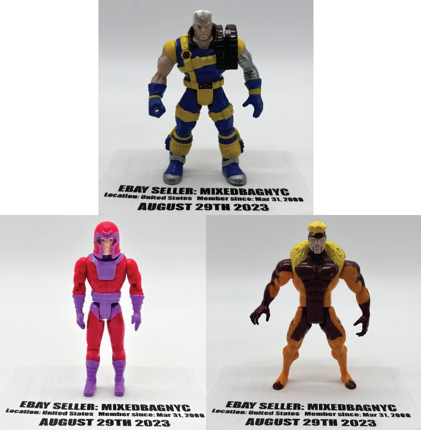 Early 1990s X-Men Toy Lot – Magneto, Sabretooth, Cable Action Figures Vintage