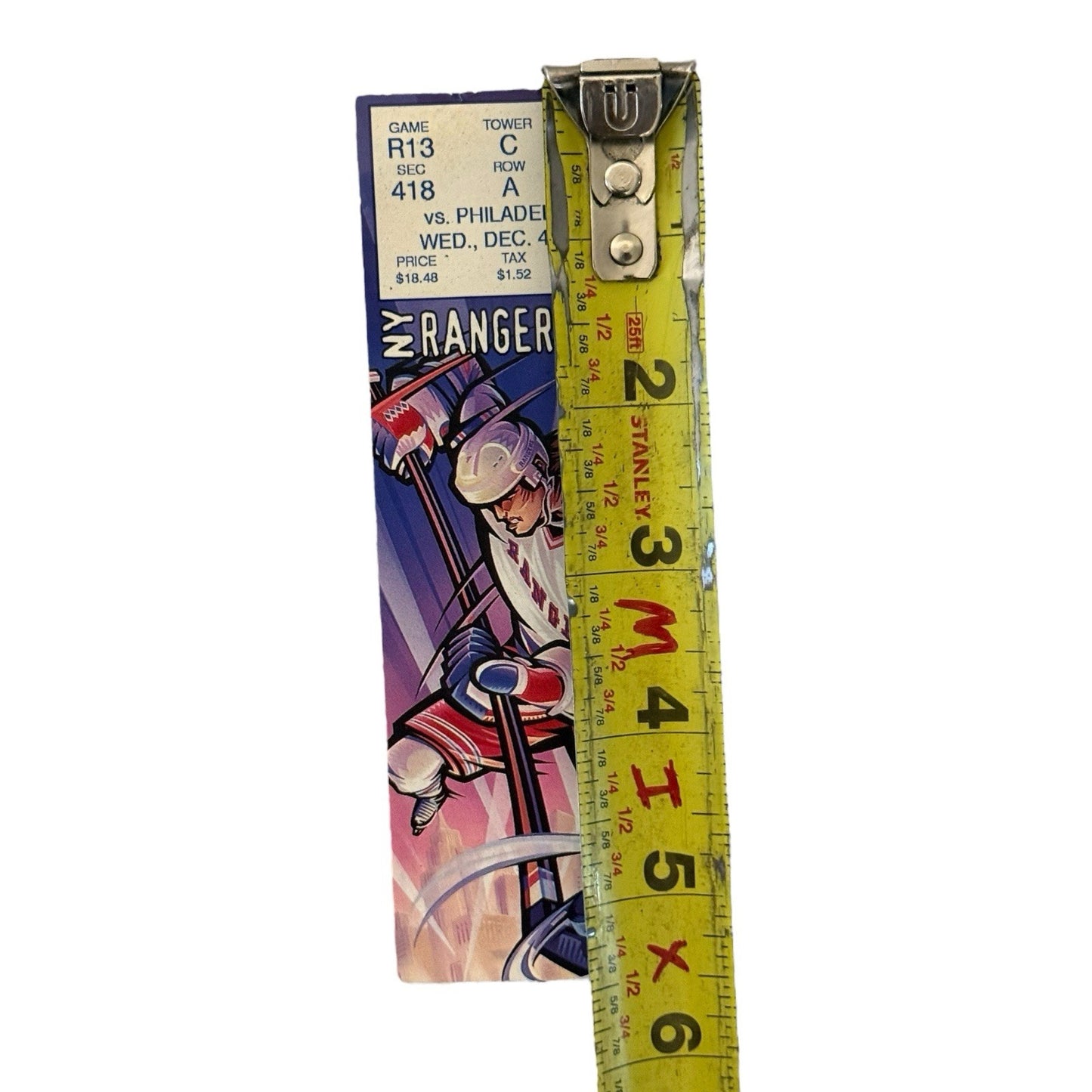 New York Rangers vs Philadelphia Flyers Ticket Stub - Dec 4, 1996 MSG NHL Game