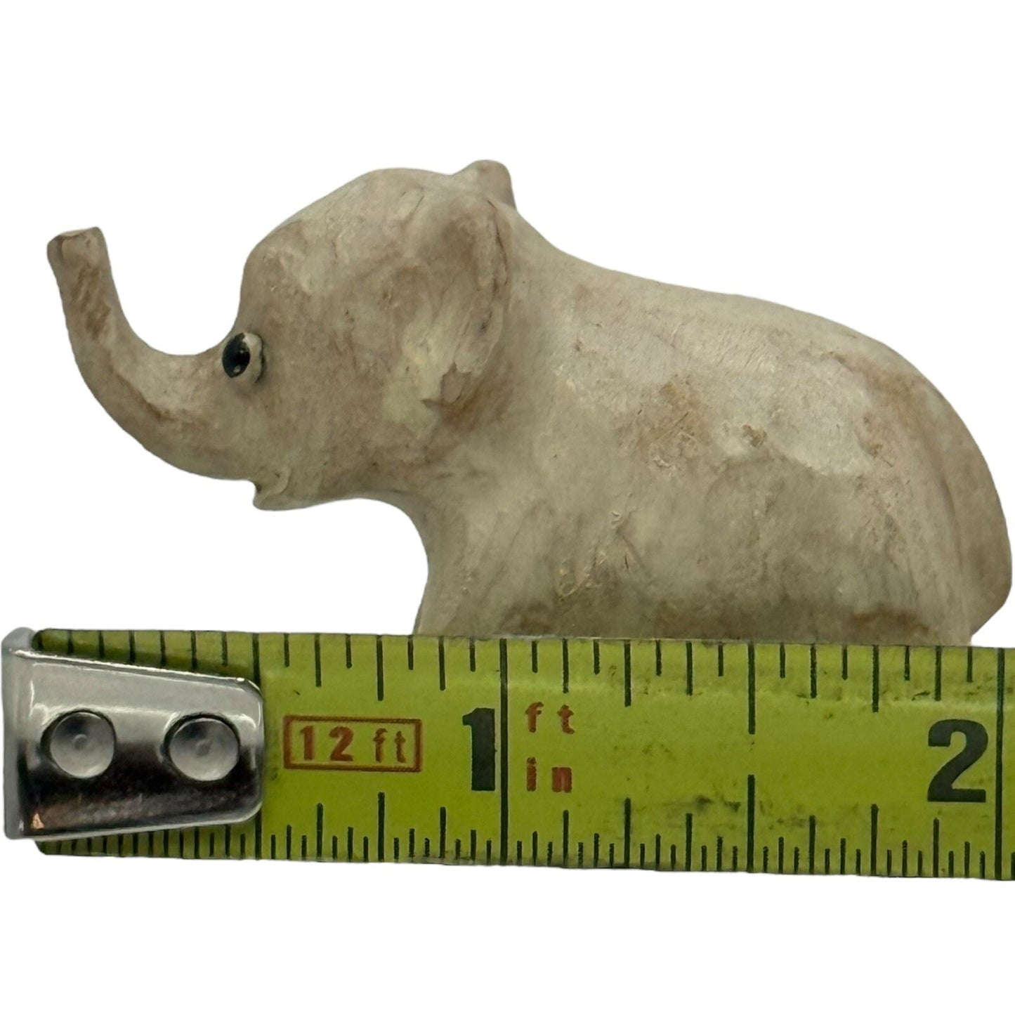 Wood Elephant Figurine Statue Animal Decor Accent Tabletop Shelf Display Cute
