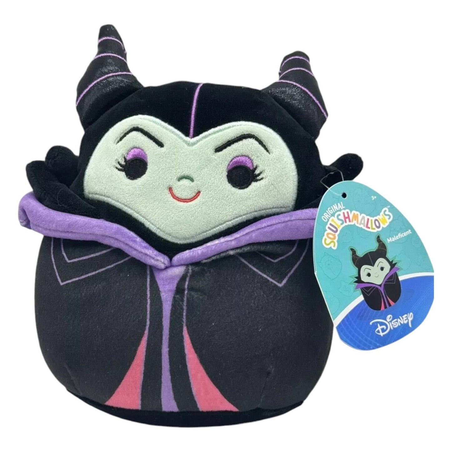 Squishmallows Disney Maleficent 8" Plush – Black Purple Villain