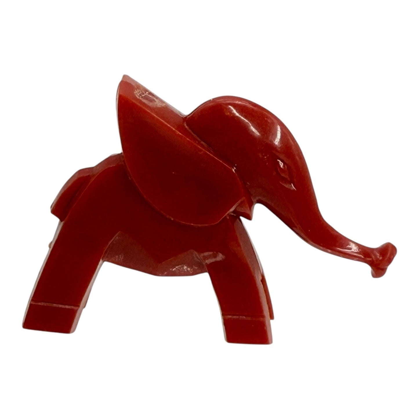 1936 Nosco Don Manning Art Deco Elephant Figurine - Red Vintage Plastic Toy
