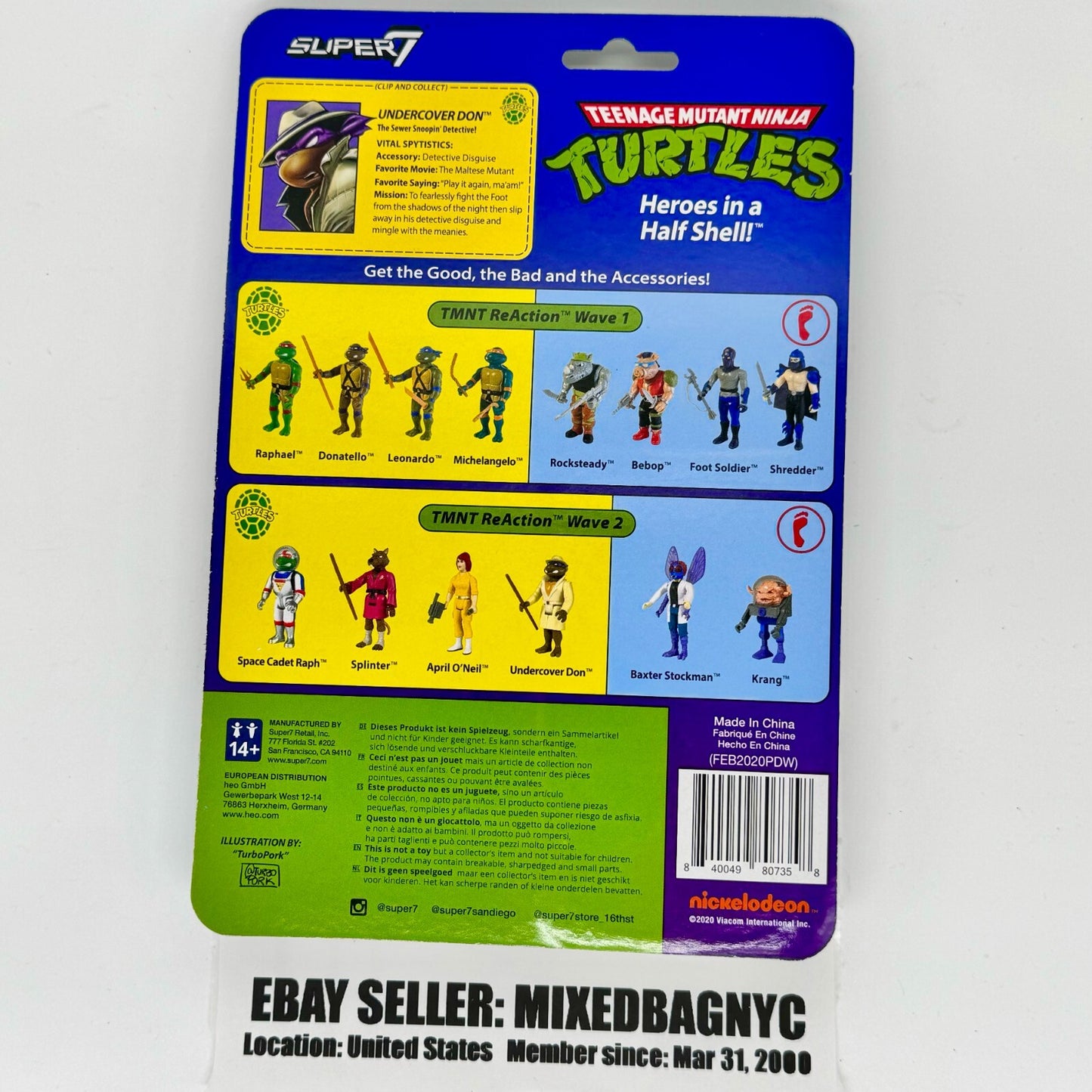 Teenage Mutant Ninja Turtles Bundle 3pcs RaSuper 7 ReAction Figures