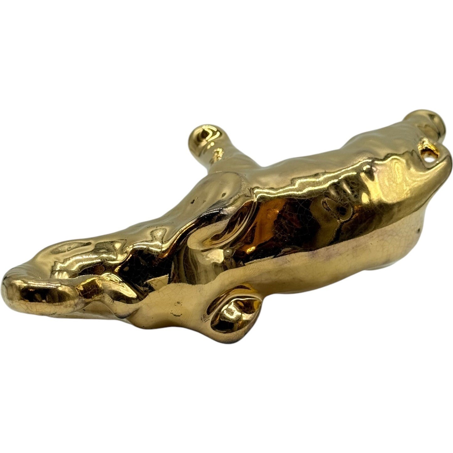 Gold Elephant Figurine Trunk Up Good Luck Decor Animal Statue