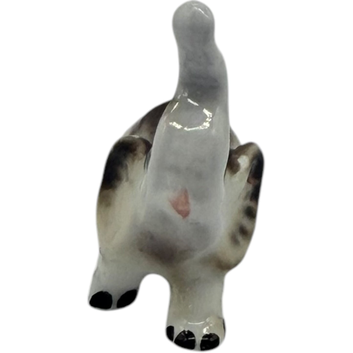 Vintage Rare Japanese Ceramic Miniature Elephant Figurines - Parent & Child