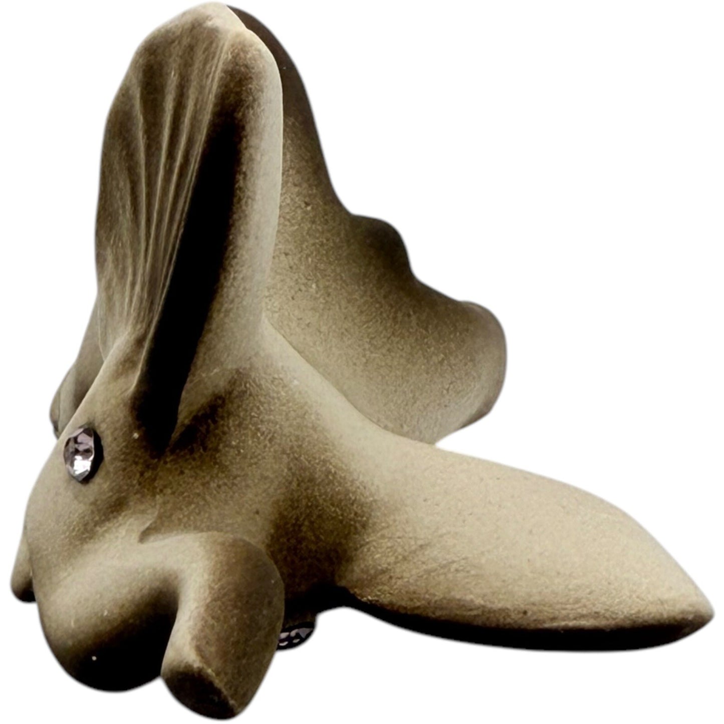 Elephant Figurine Rhinestone Eyes Up Trunk Ceramic Decor Shelf Display