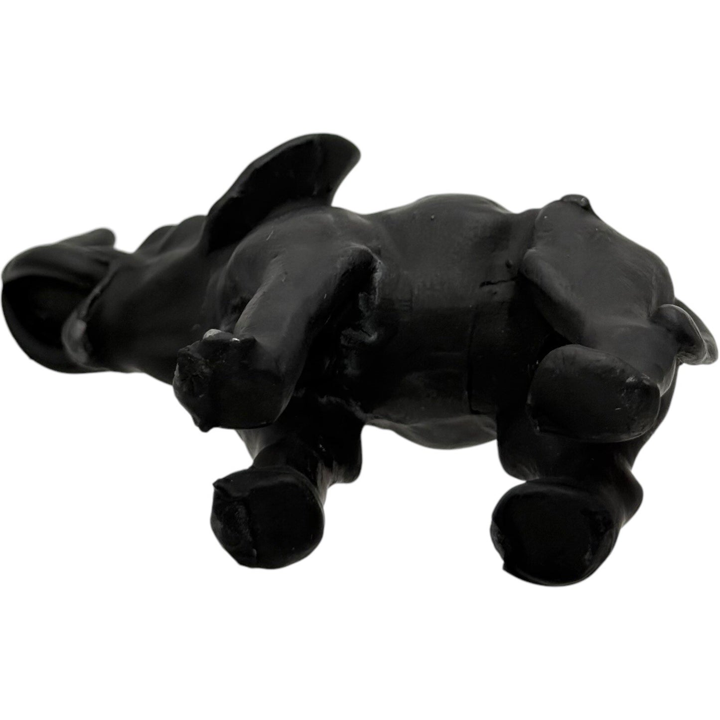 Elephant Statue Trunk Up Figurine Home Decor Good Luck Charm Black