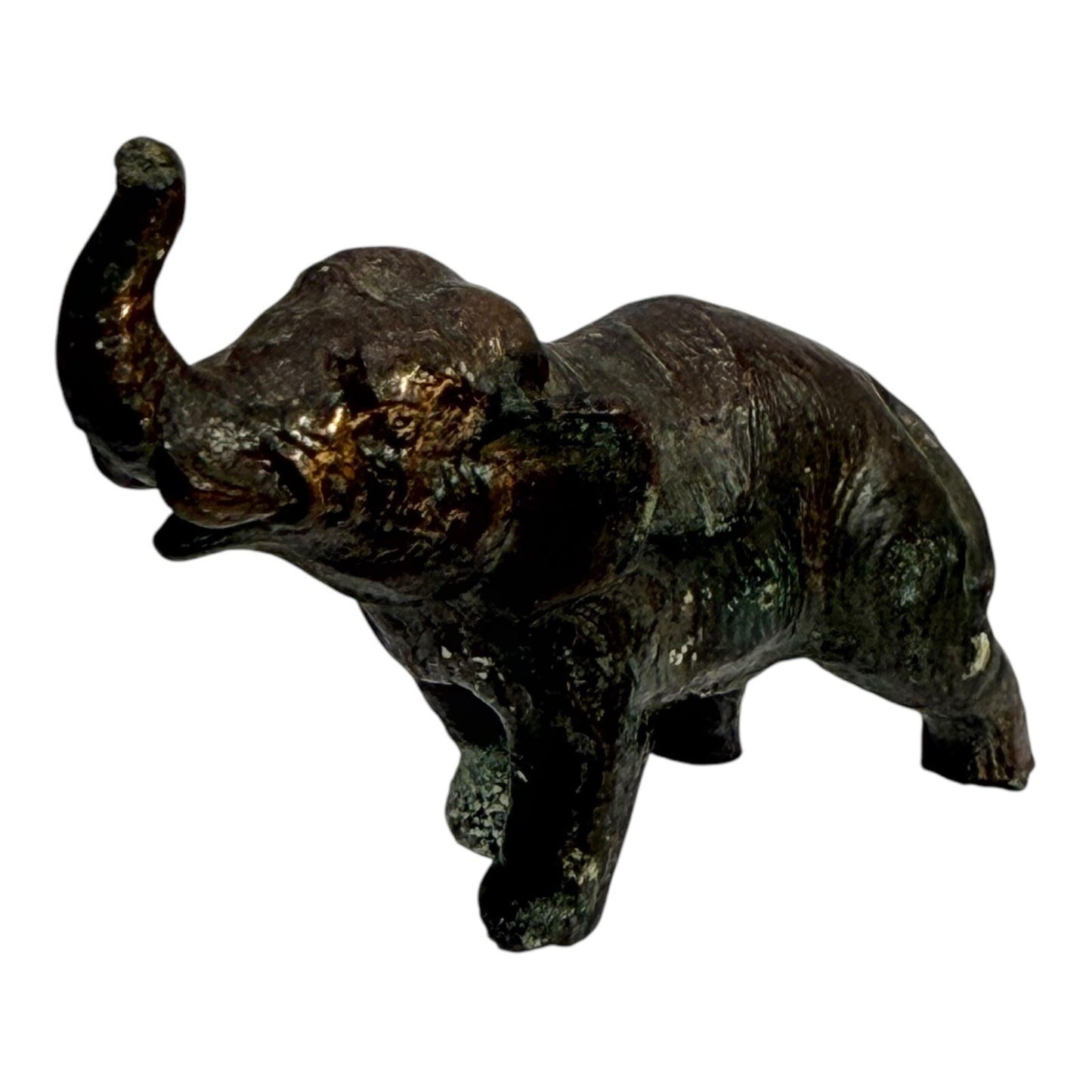 Elephant Figurine Statue Sculpture Decor Bronze Finish Trunk Up Good Luck