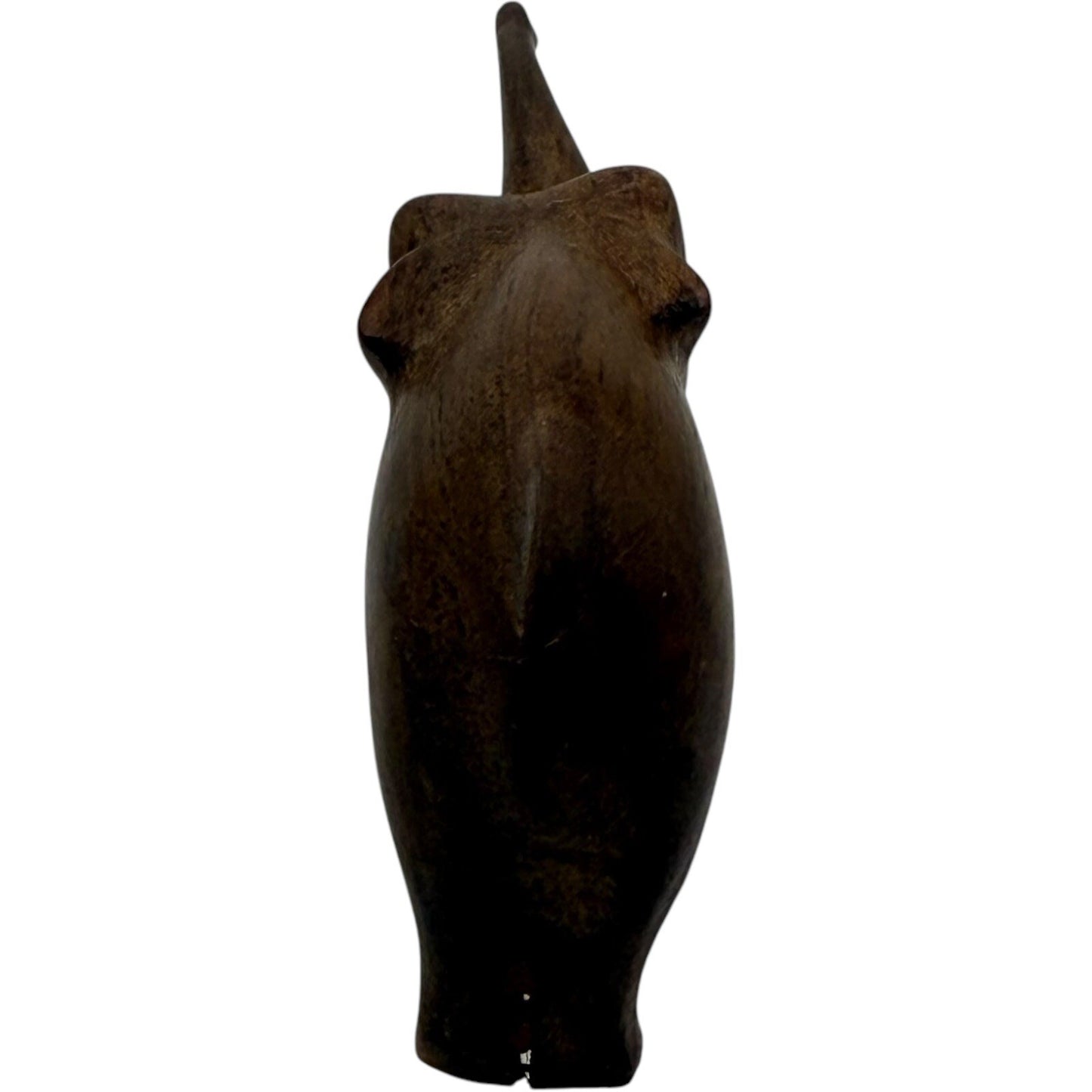 Wooden Elephant Figurine Hand Carved Folk Art Decor Animal Statue Small