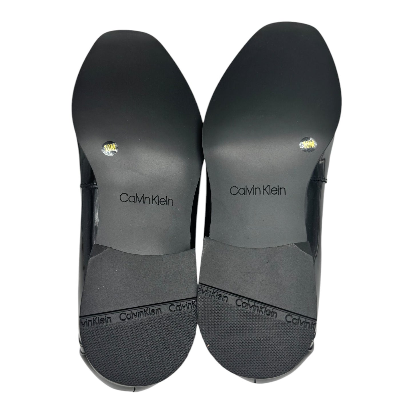 Calvin Klein Mens 10M Bernard Black Tuxedo Dress Shoes Shiny Faux
