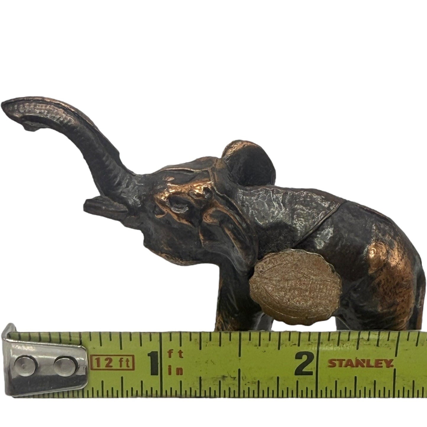 VTG Elephant Statue Figurine Trunk Up Good Luck Bronze Finish Home Decor
