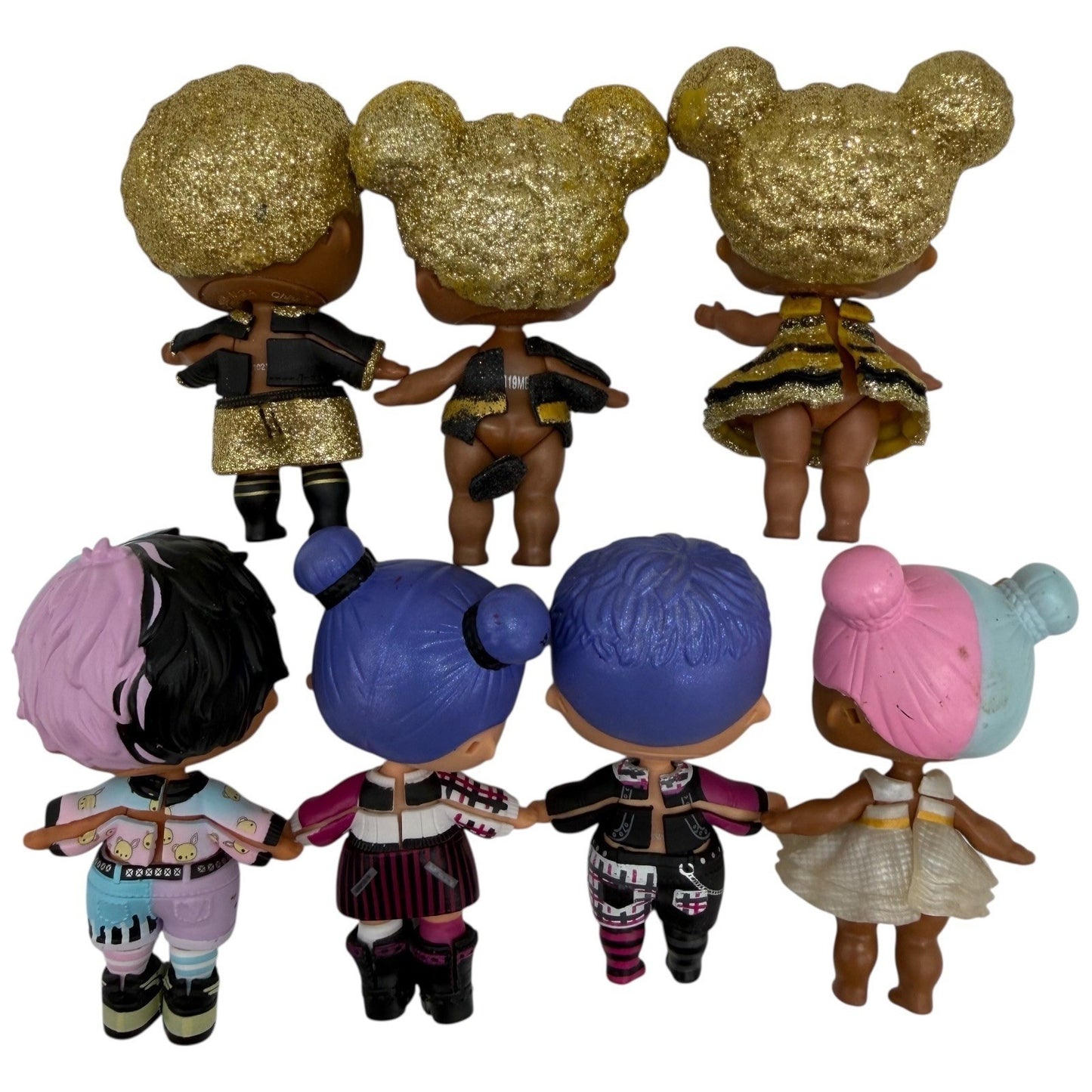 LOL Surprise Doll Lot of 7 Queen Bee King Bee Glitter Boy Girl Figures Mixed Set