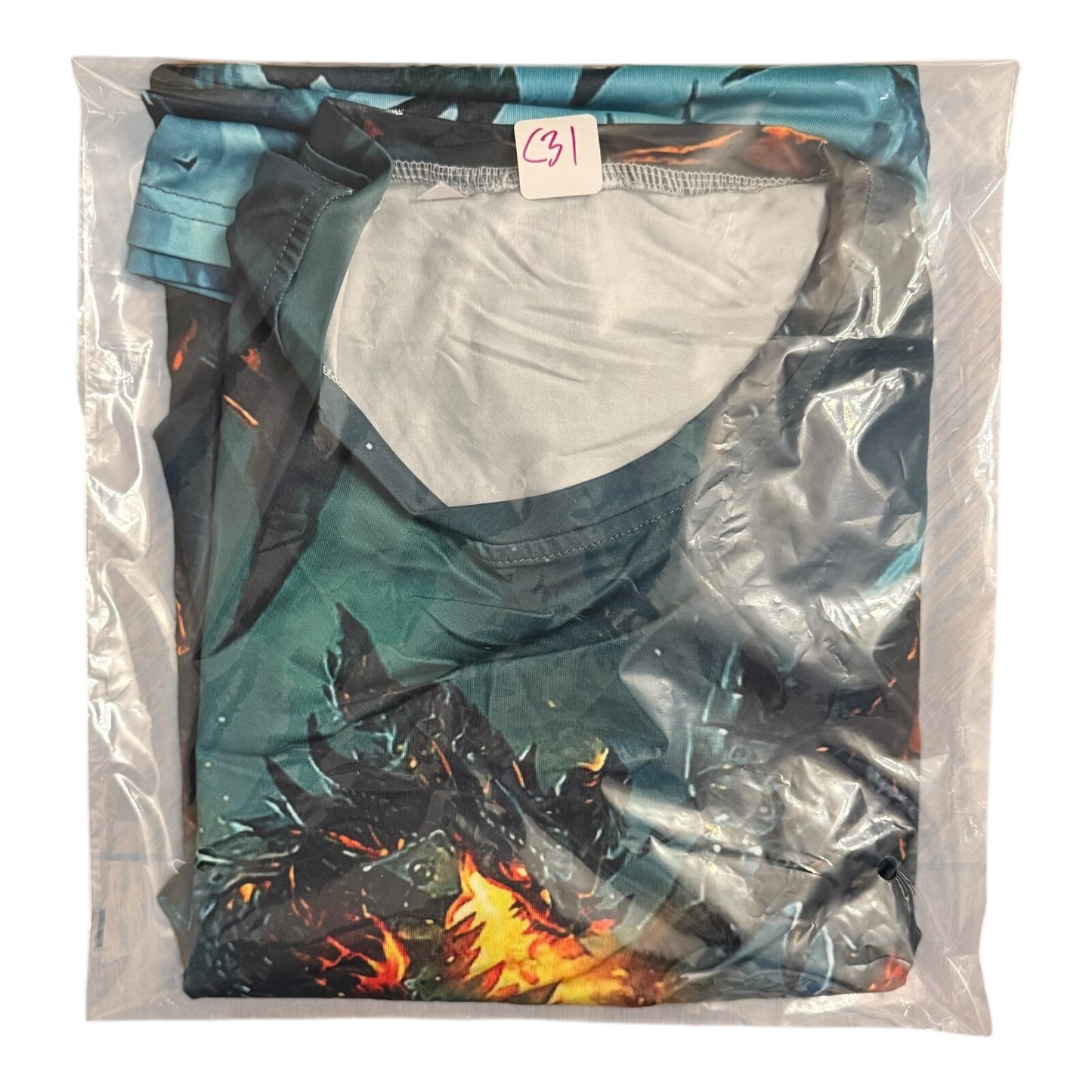 Mythical Fire Dragon T-Shirt XL All-Over Print