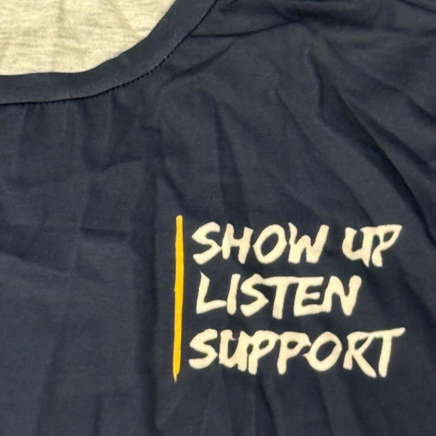 Graphic Shirt "Show Up, Listen, Support" Navy 2XL T-Shirt