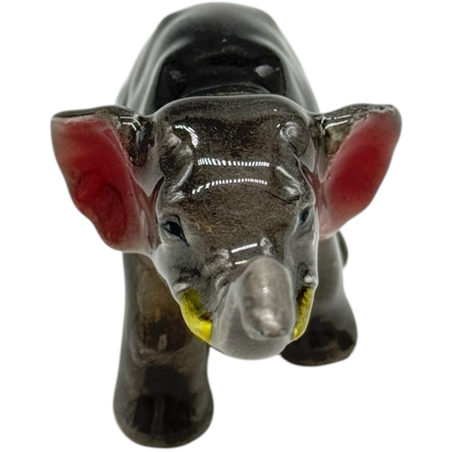4 Vintage Ceramic Elephant Figurines - Porcelain Family Set - Made in Japan