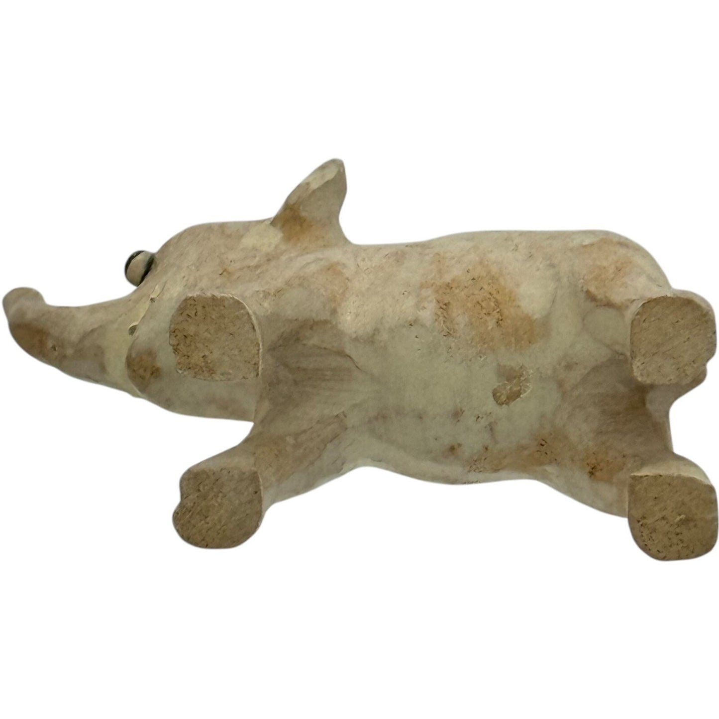 Wood Elephant Figurine Statue Animal Decor Accent Tabletop Shelf Display Cute