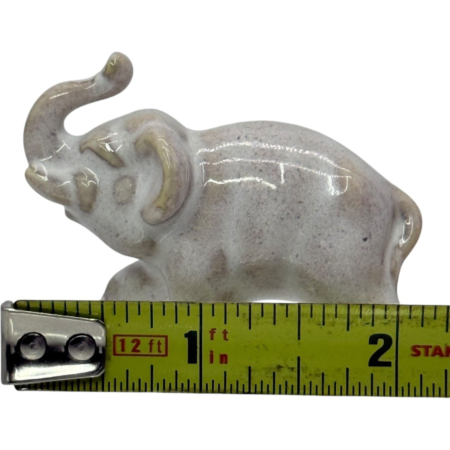 Elephant Figurine Ceramic Animal Statue Home Decor Collectible Small