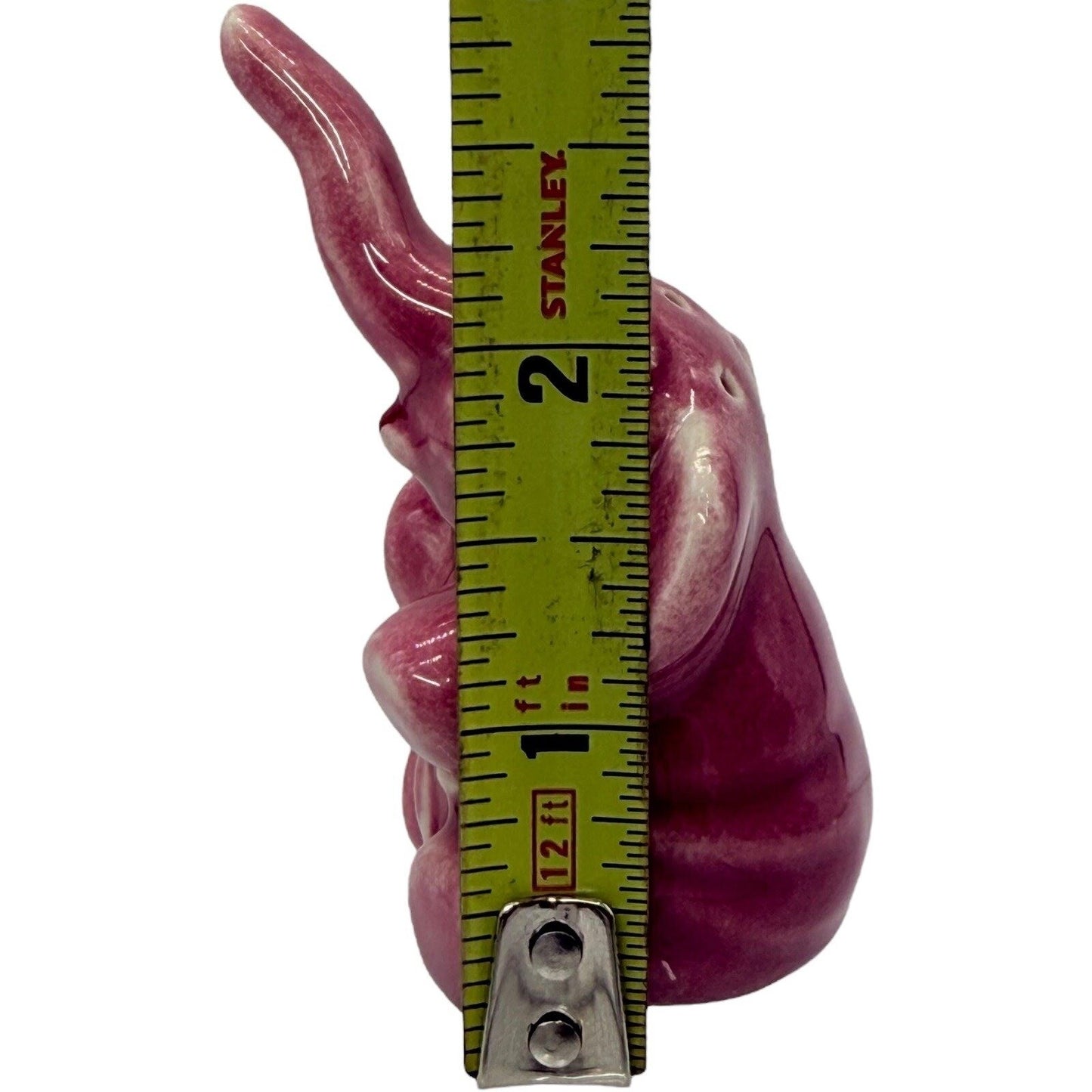 Ceramic Elephant Figurine Cute Trunk Up Good Luck Decor Accent Piece