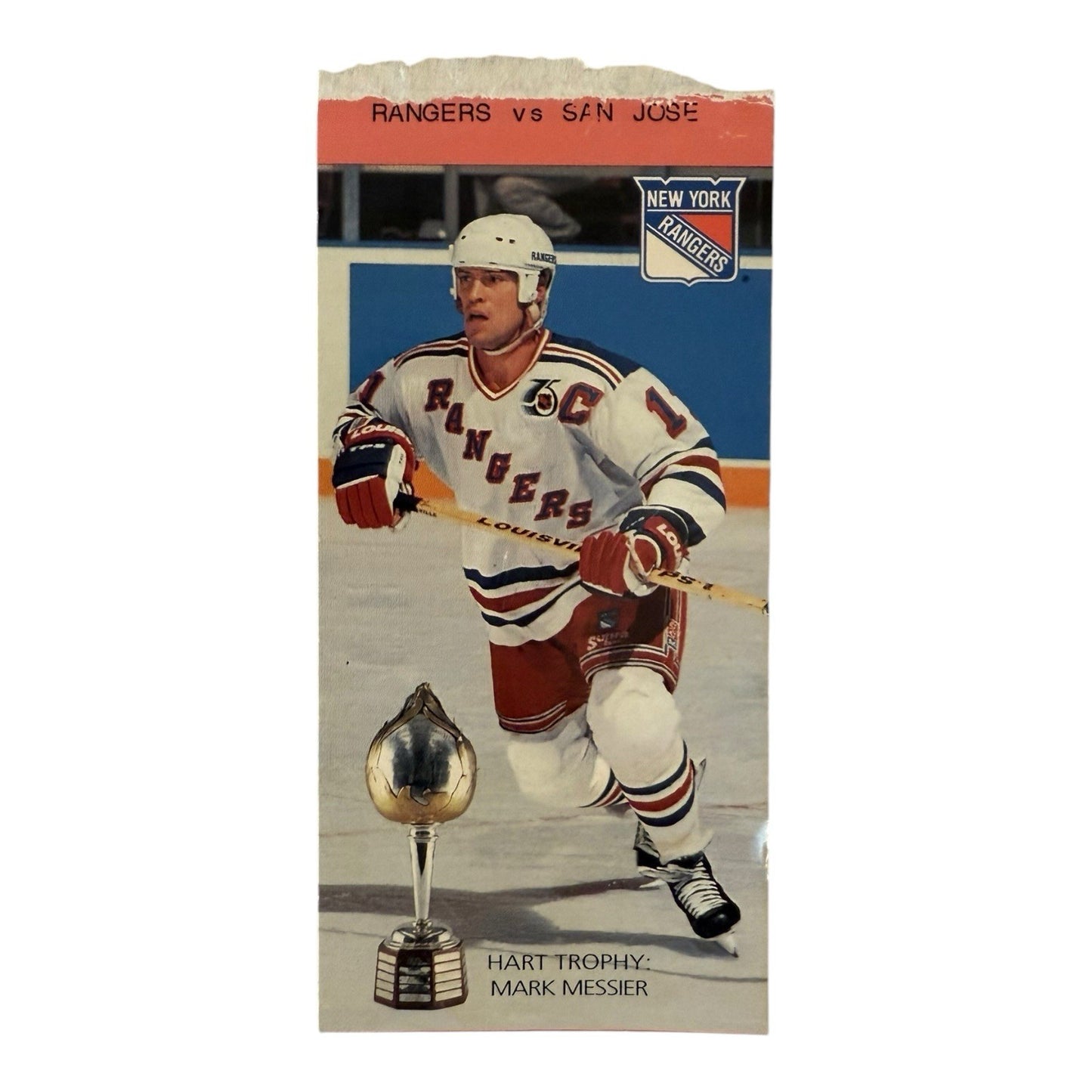 New York Rangers vs. San Jose Sharks March 21, 1992 Game Ticket Stub