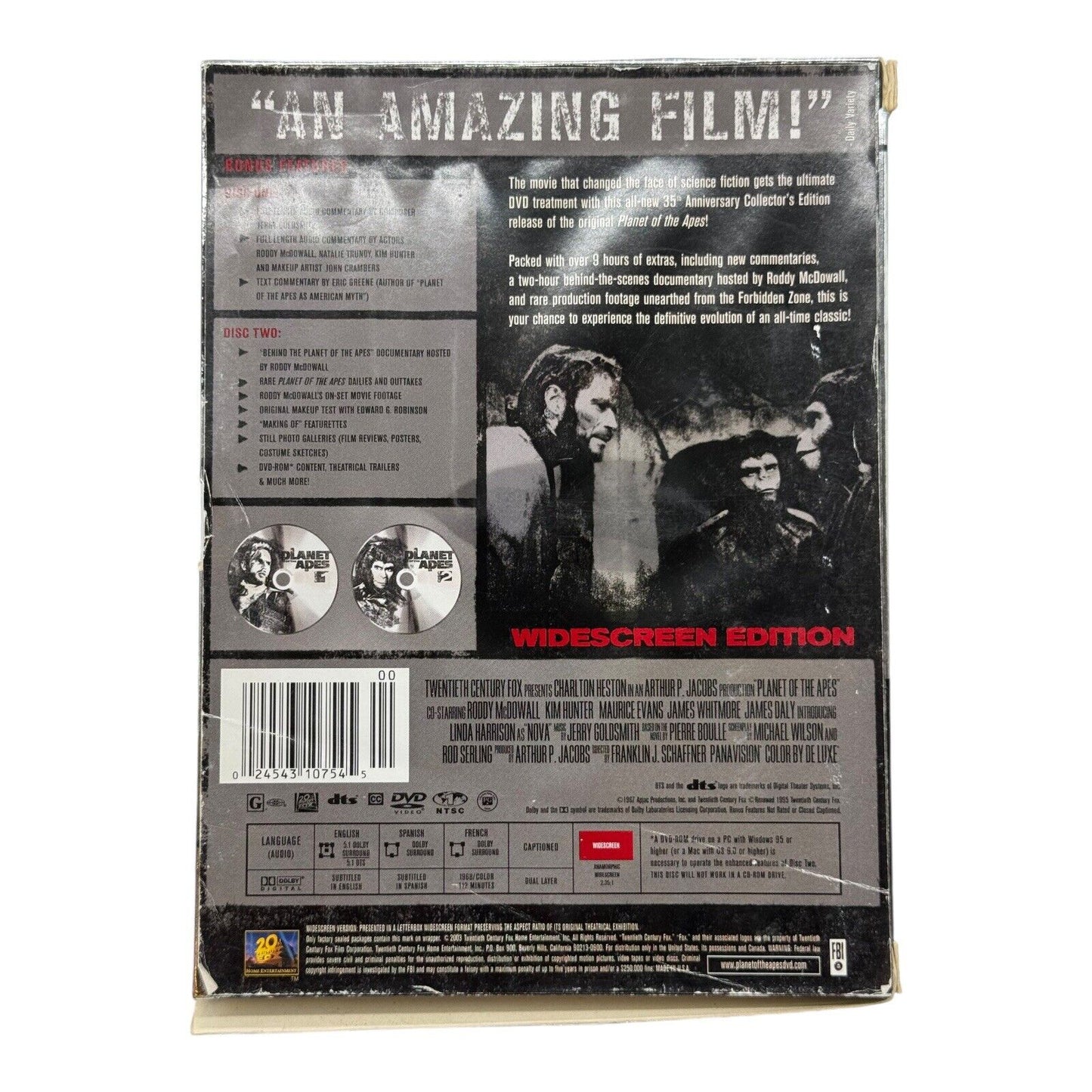 Planet of the Apes (DVD, 1968) 2-Disc 35th Anniversary