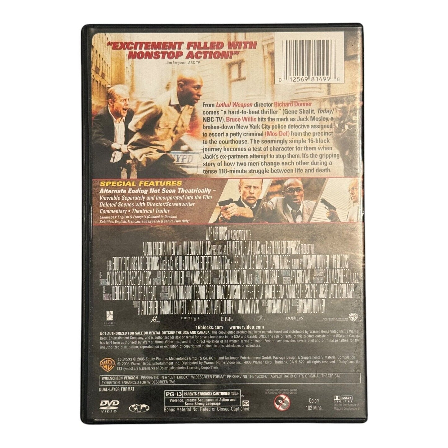 Bruce Willis Movie Night 4 DVD Set - Action, Thriller, Comedy Classics!