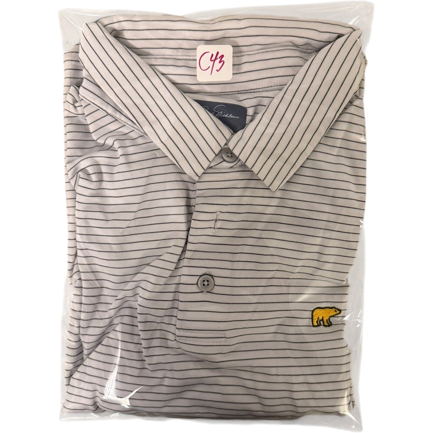 Jack Nicklaus The Golden Bear Striped Short Sleeve Golf Polo Shirt Men's XL