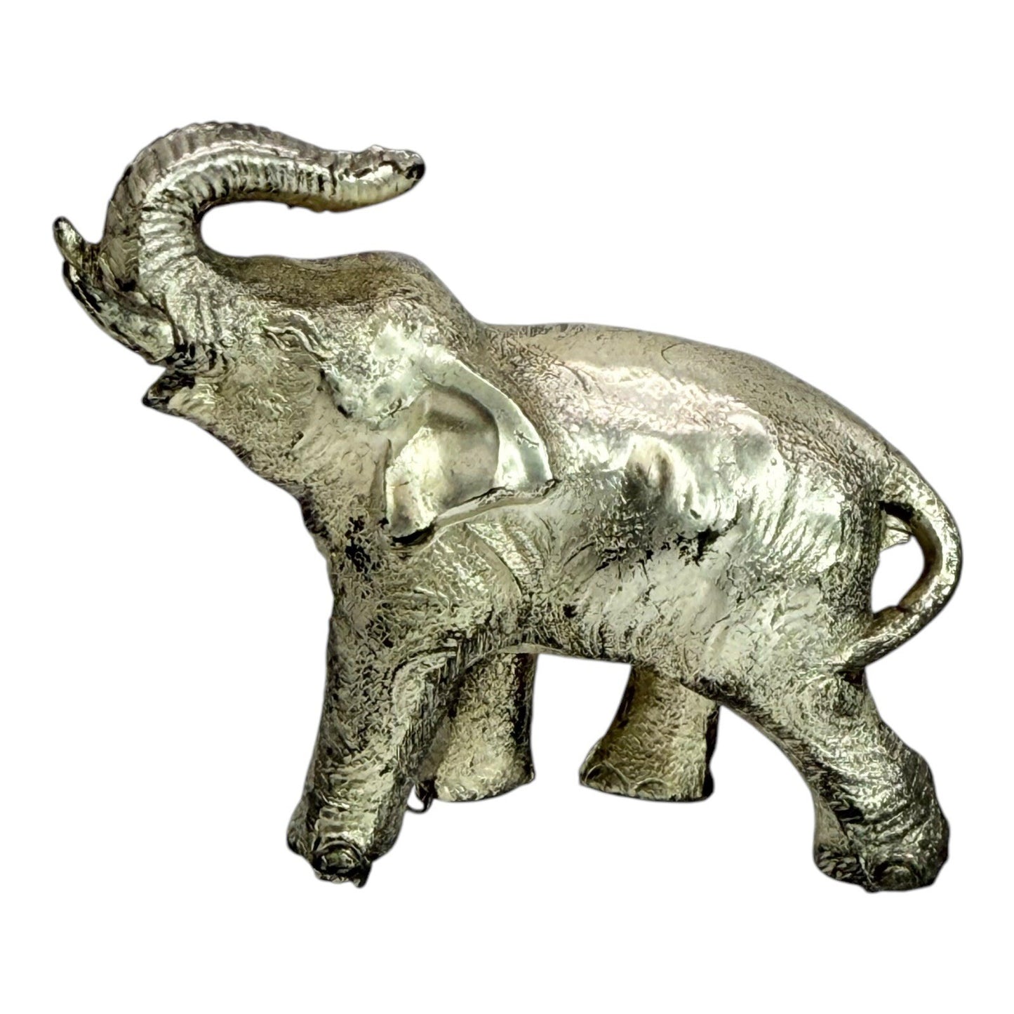 Brass Elephant Figurine Trunk Up Good Luck Decor Animal Statue Collectible