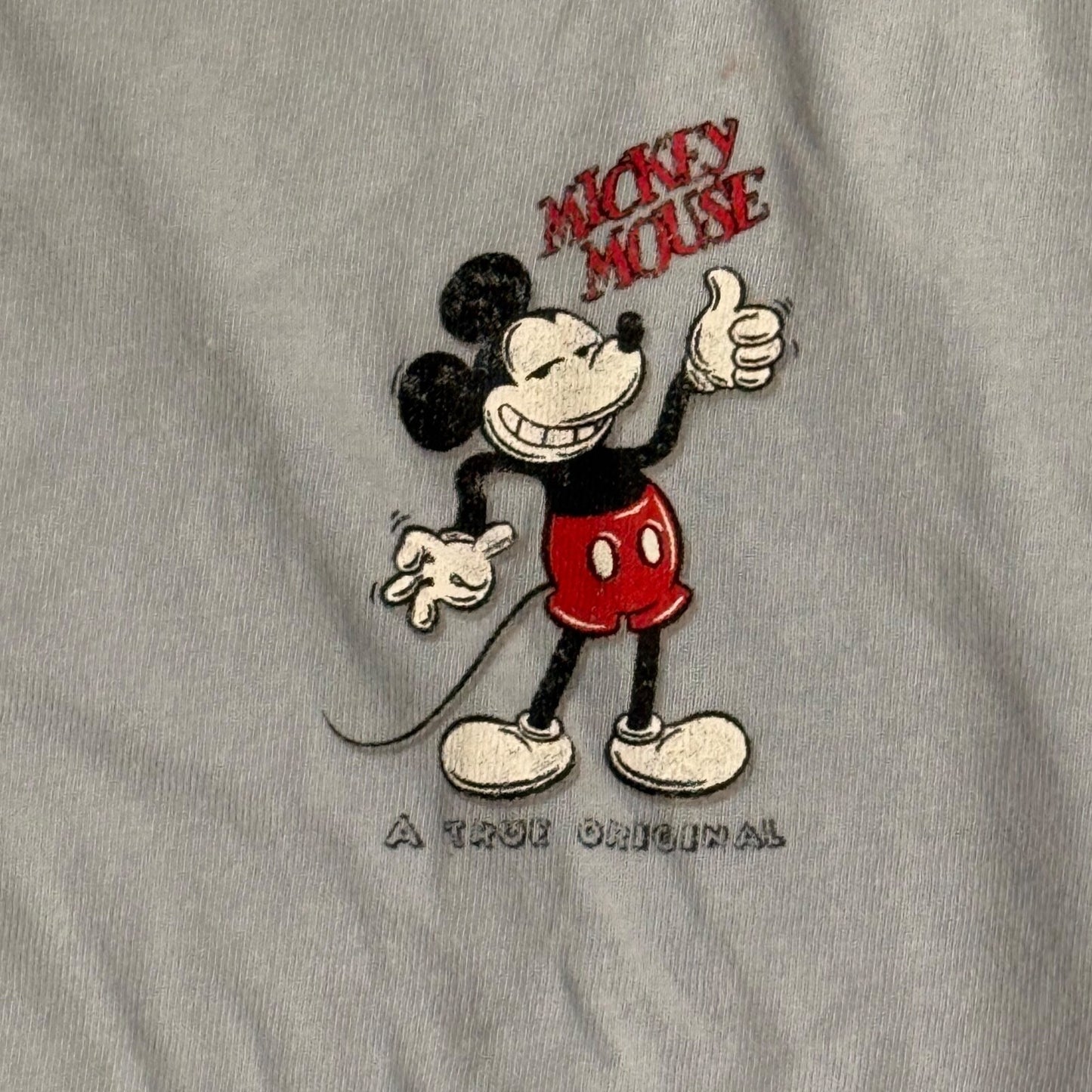Gap Disney Mickey Mouse Long Sleeve Shirt Mens Large Relaxed Light Blue Casual