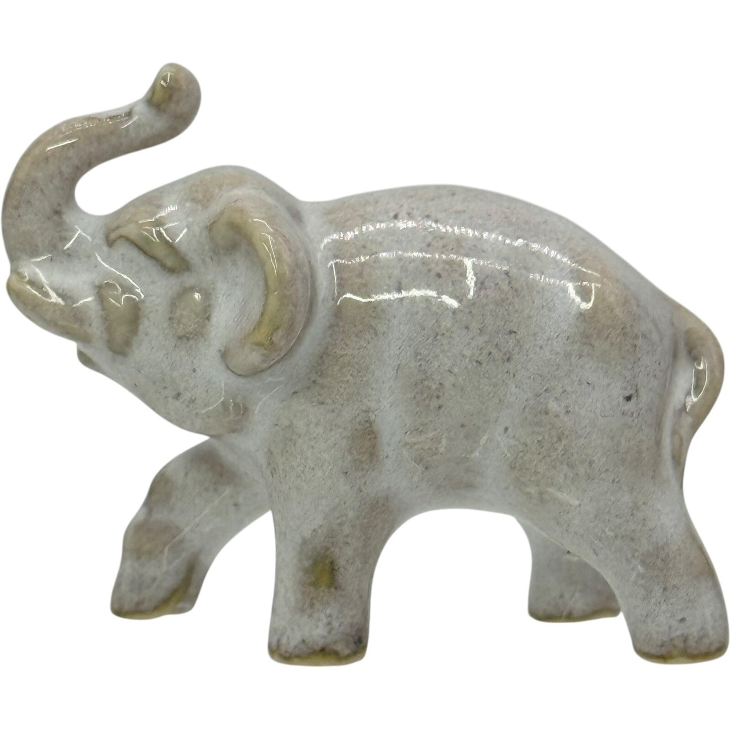 Elephant Figurine Ceramic Animal Statue Home Decor Collectible Small
