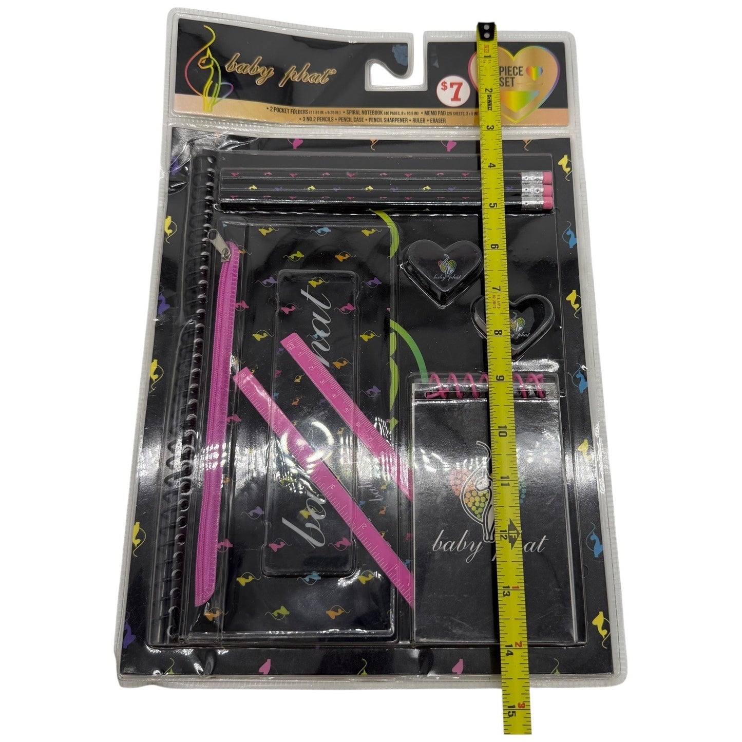 Baby Phat 11 Piece School Supply Set Folders Notebook Pencils Ruler Stationery