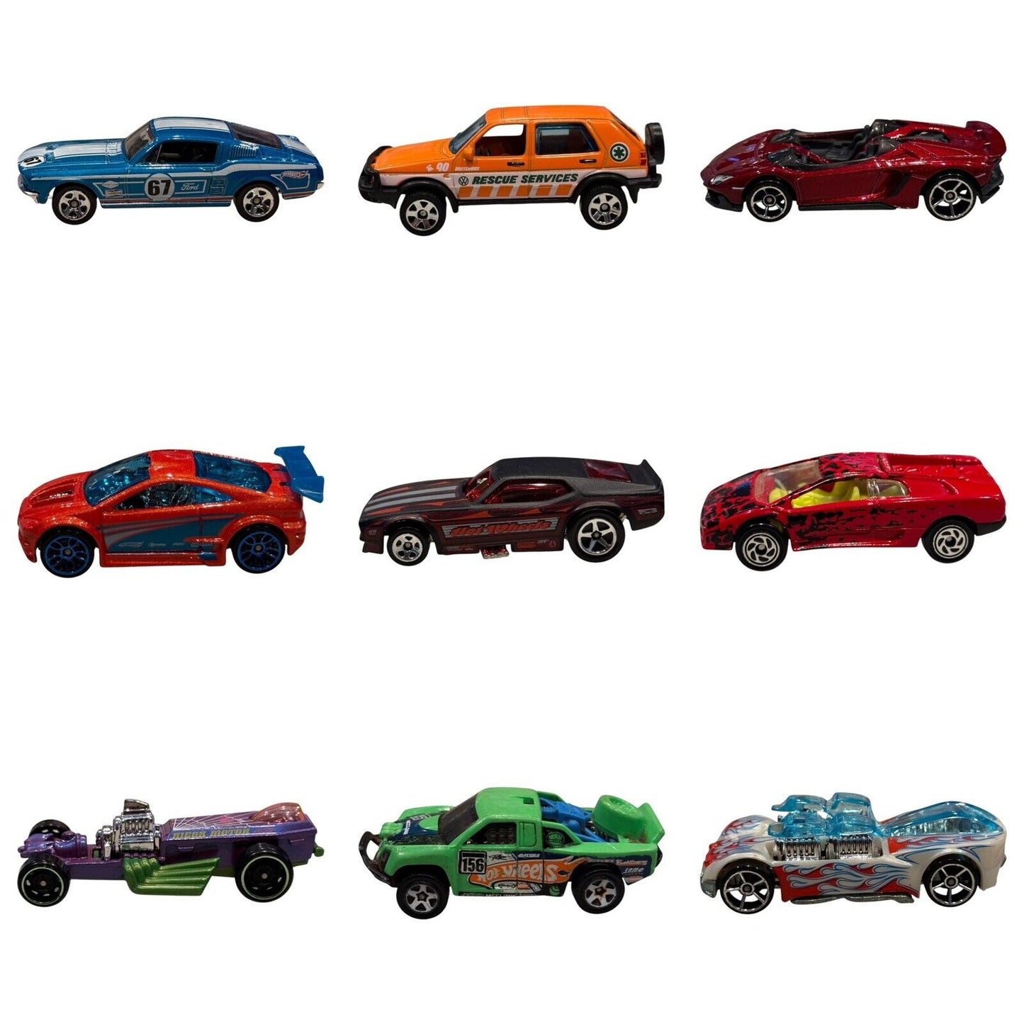18 Loose Diecast Cars Hot Wheels Matchbox Lot Vintage & Modern Mixed Collection